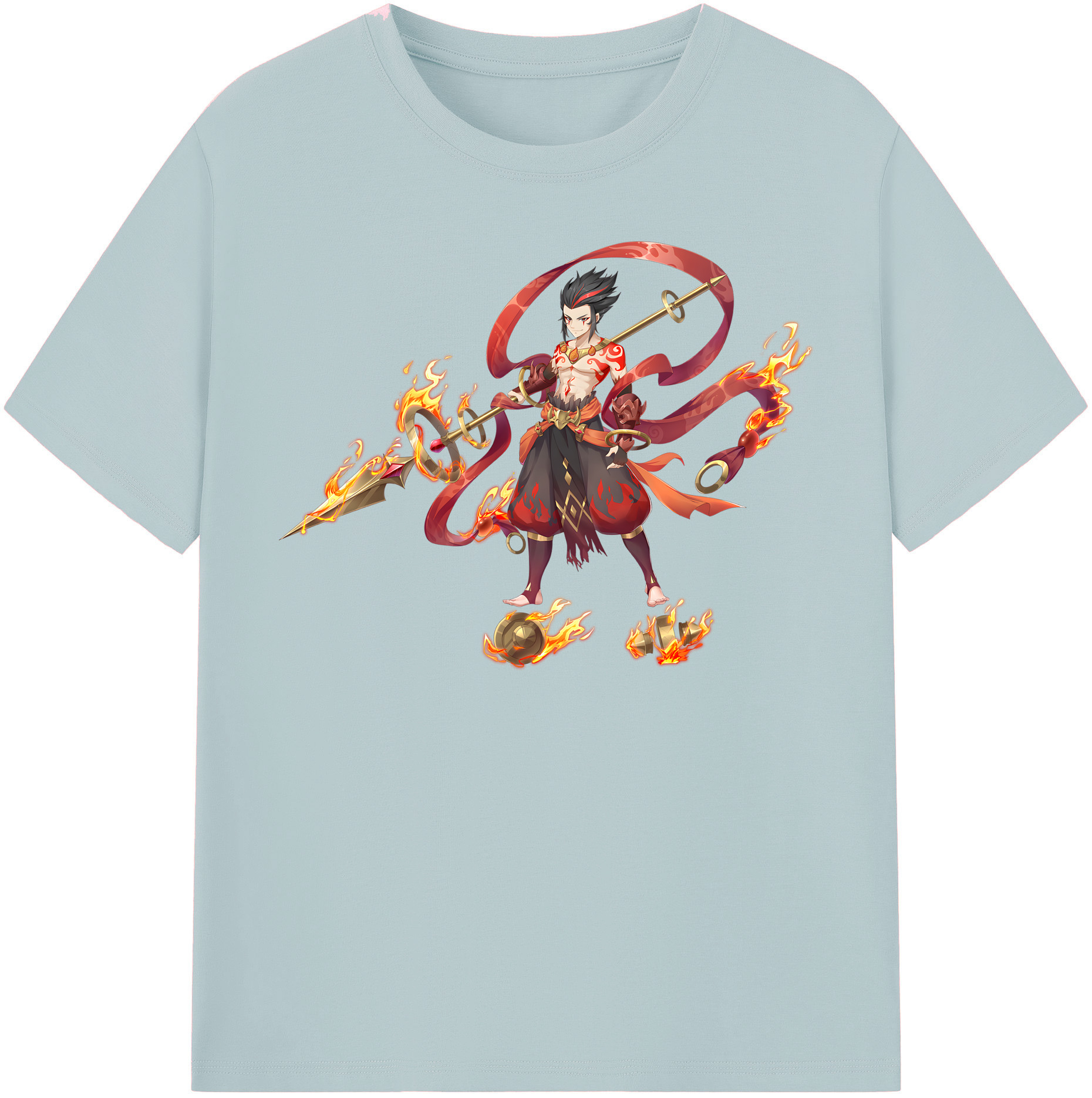 （画像用） Ne Zha 2 ナタ 魔童の大暴れ 綿100％半袖Tシャツ（フロントプリント）
